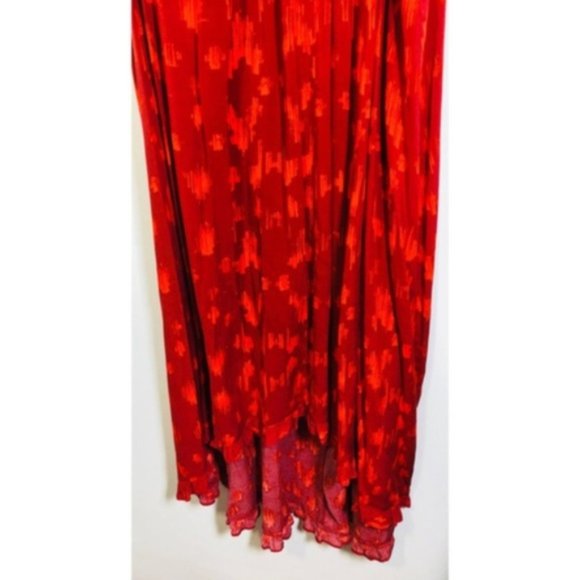 SOLD a:glow Maternity Red Halter Maxi Dress Sz S - Picture 5 of 8